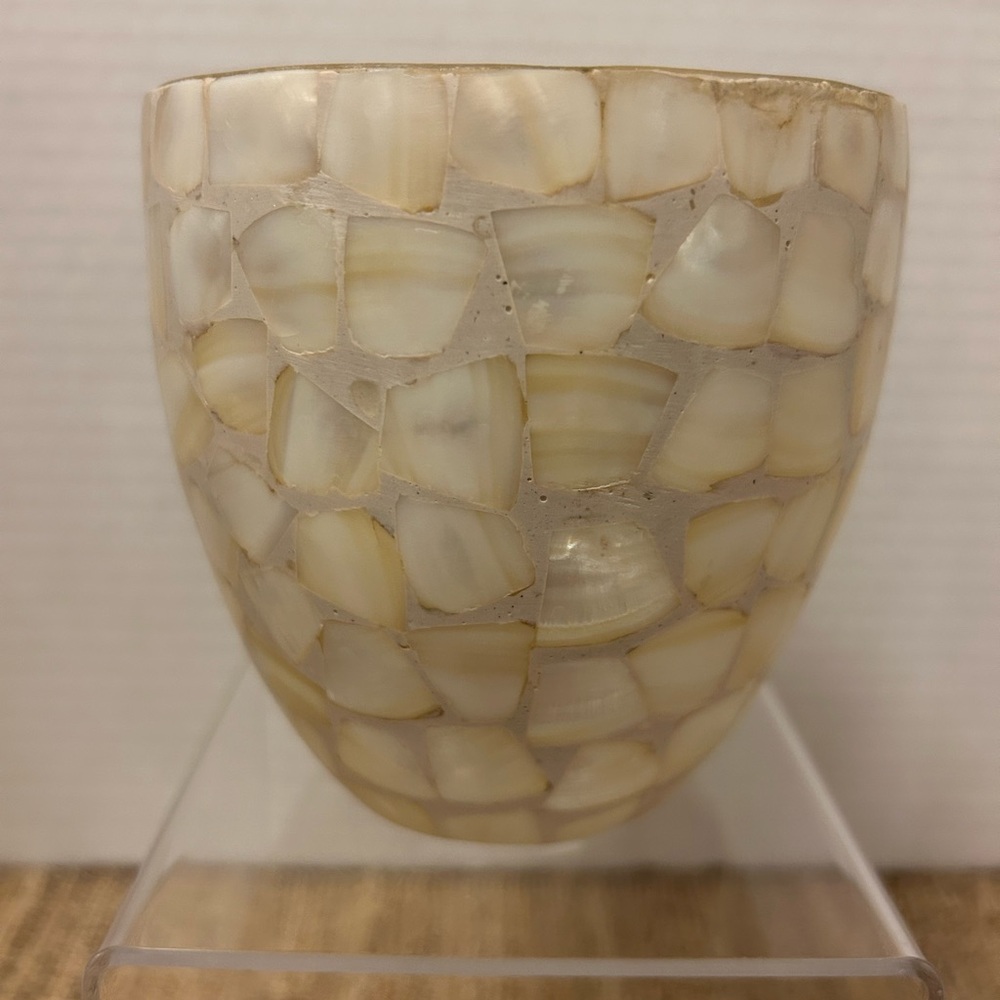 Yankee Candle Mother of Pearl Mosaic Glass Votive/ Tea Light Candle Holder